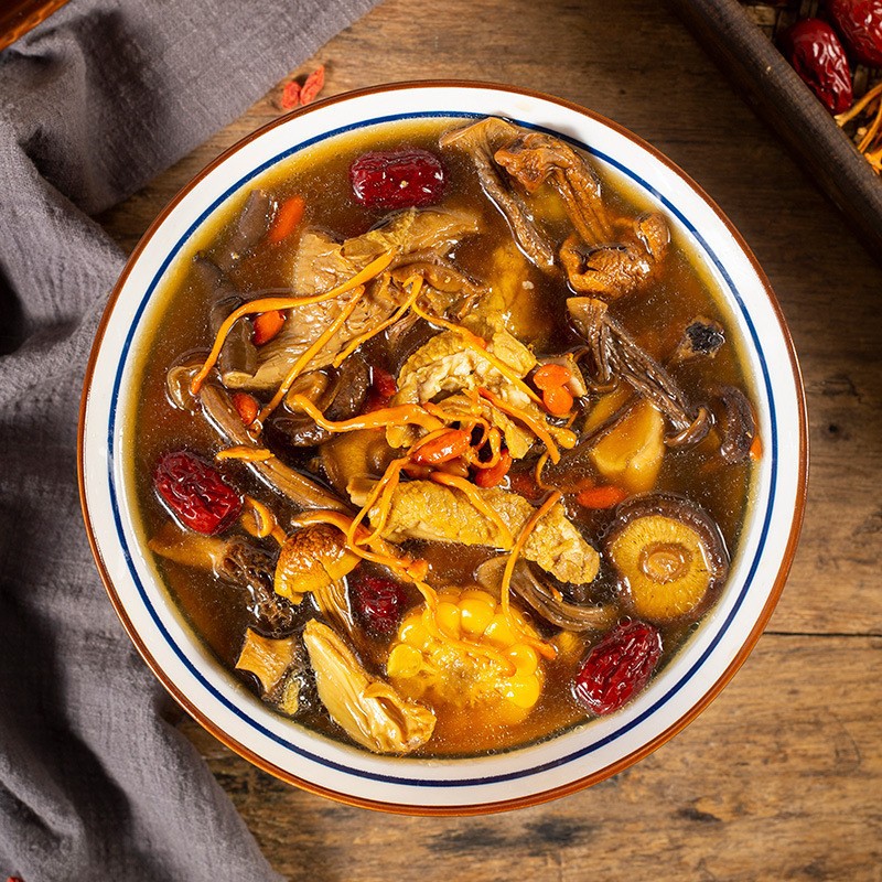 Yunnan Colorful Mushroom Soup Packs, Morel Mushroom Soup Packs, Mushroom Soup Ingredients Packs, Dried Deer Antler Mushroom Wholesale Customization