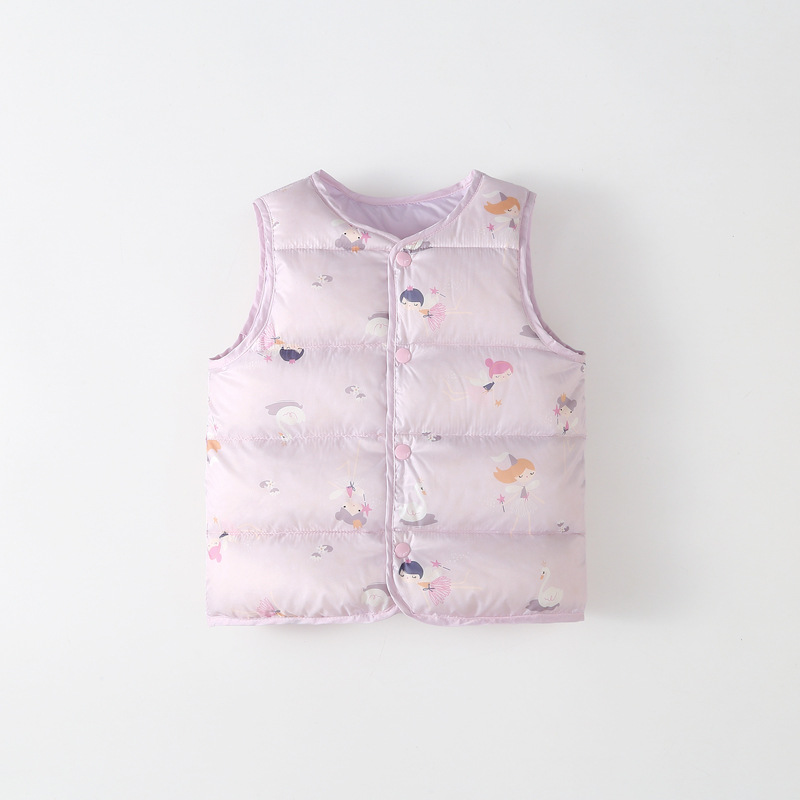 90% White Duck down Kidsren's down Vest Autumn and Winter Baby Thermal Vest Small and Medium-Sized Kidsren's Male and Female Baby down Vest