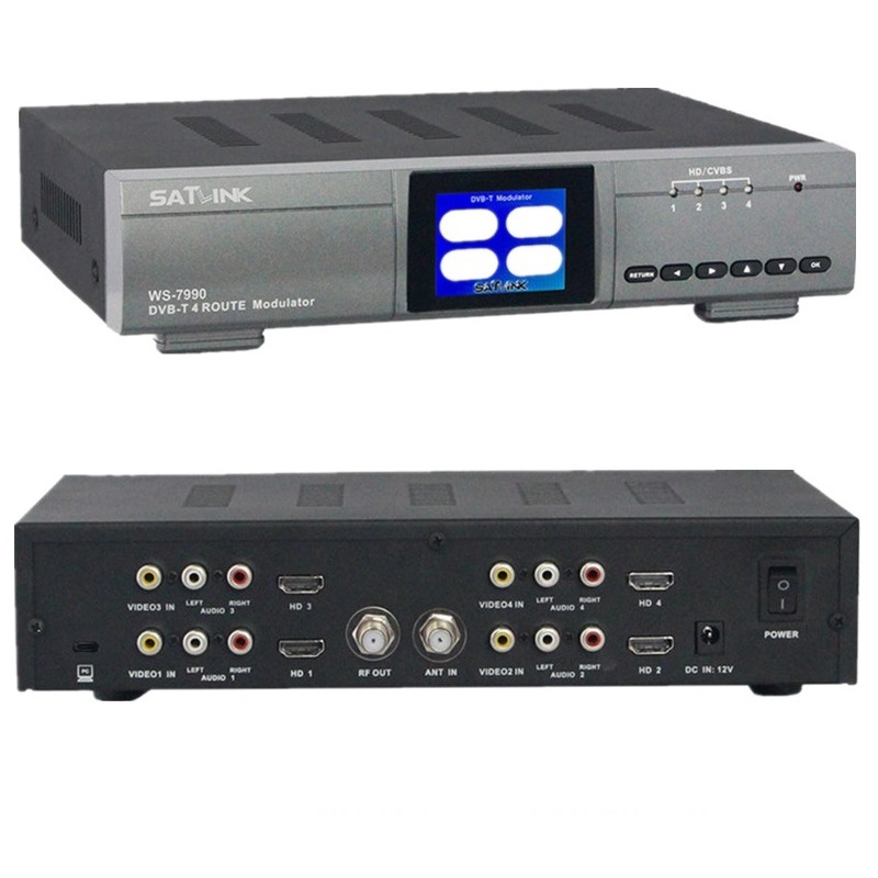 Satlink Ws-7990 Four 4-Channel Hd Dvb-T Modulator Cofdmws-6990 Combined Tv Branch