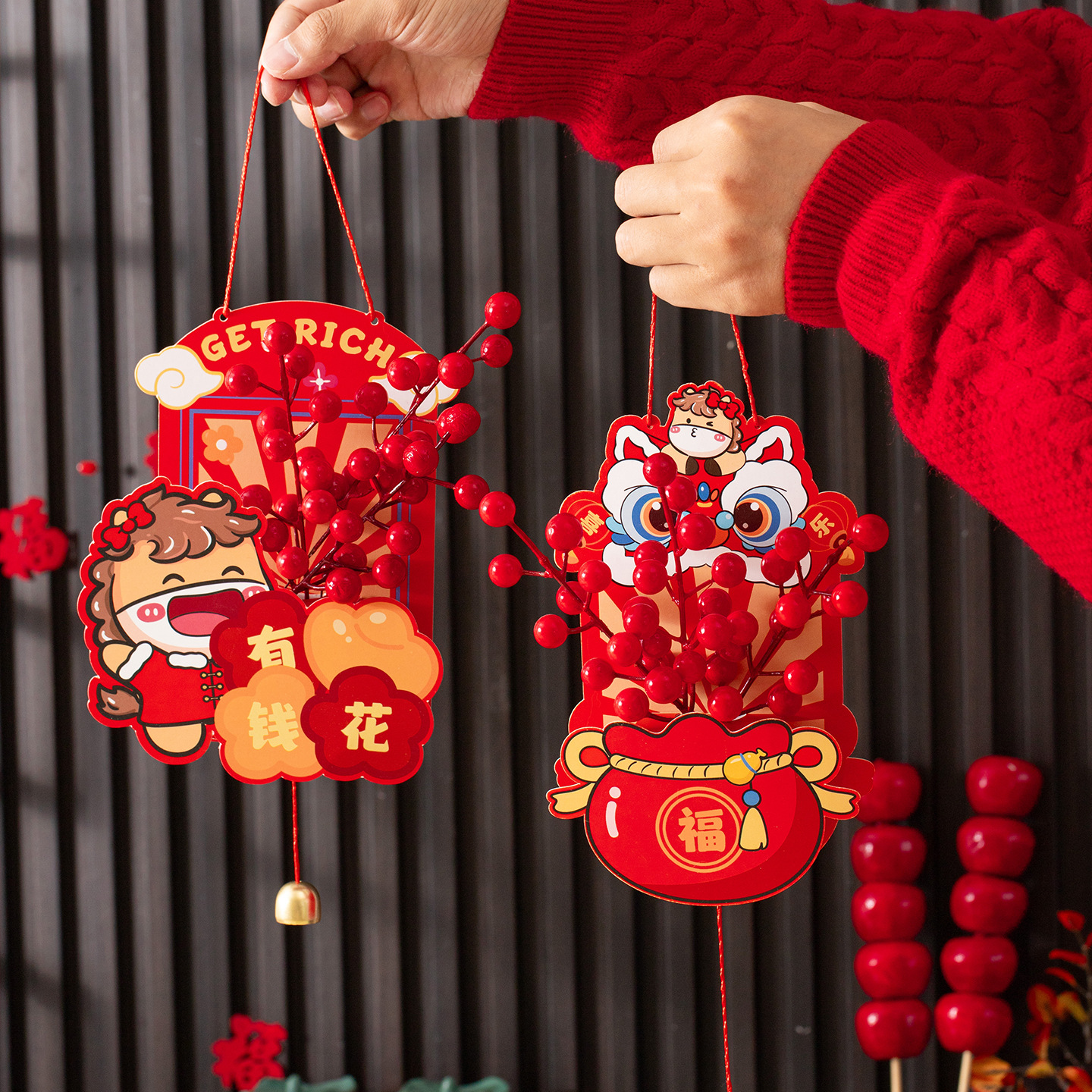 2026 год Лошади, новогодняя подвеска для гостиной, подвеска с благословением для весеннего фестиваля, новогодние украшения, оформление сцены на Новый год