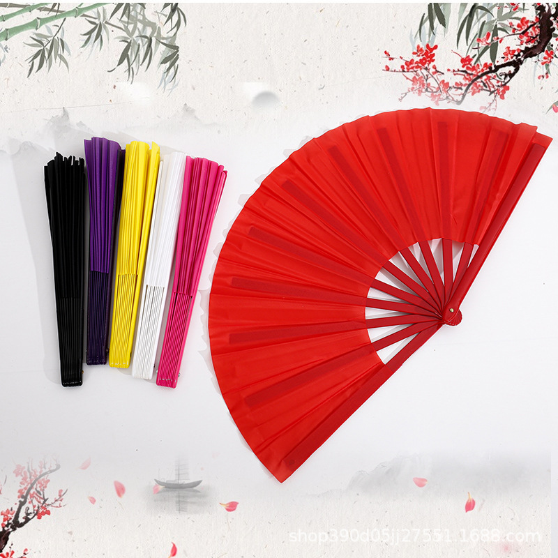 10 inch 8 inch plastic bone kung fu fan tai chi fan solid color square dance fan fan factory wholesale Amazon