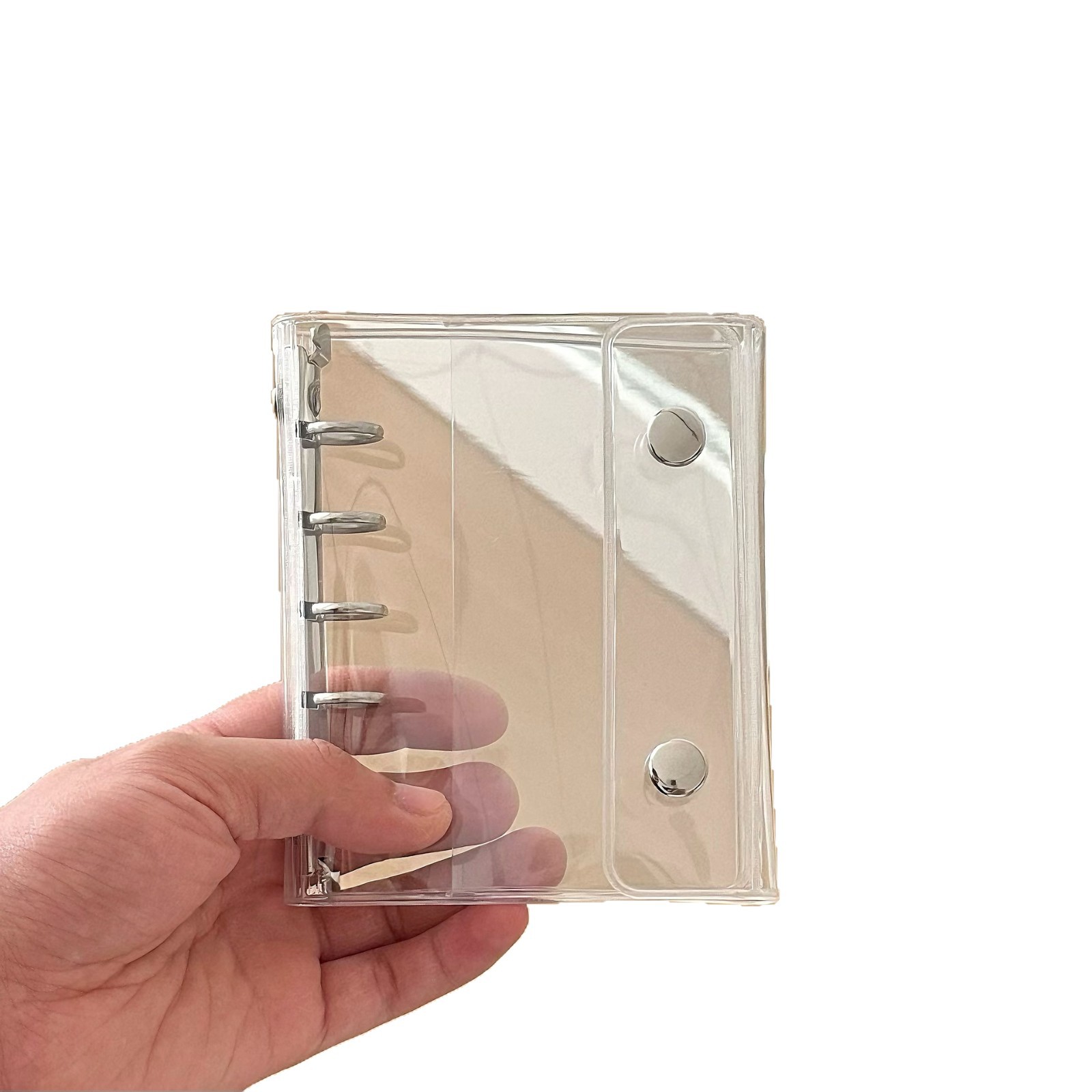 M5 Fresh Double-Button Transparent Pvc Soft Shell Color Clip Loose-Leaf Guka Notebook Hand Ledger Polaroid Photo Album Nail Art Storage