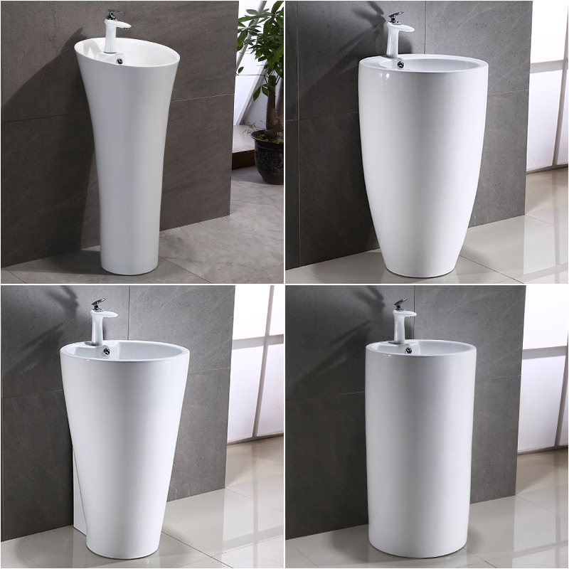 Column Washbasin Ceramic Integrated Column Basin Bathroom Wash Basin Personalized Balcony Washbasin