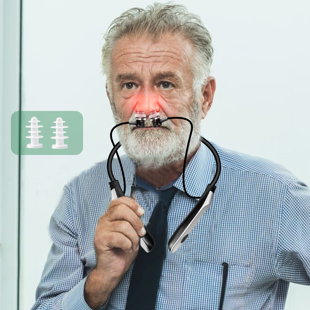 Red Light Hanging Neck Ear and Nasal Cavity Laser Irradiation Instrument 650Nm Rechargeable Nano Light Wave Instrument Ear Canal Adjustable