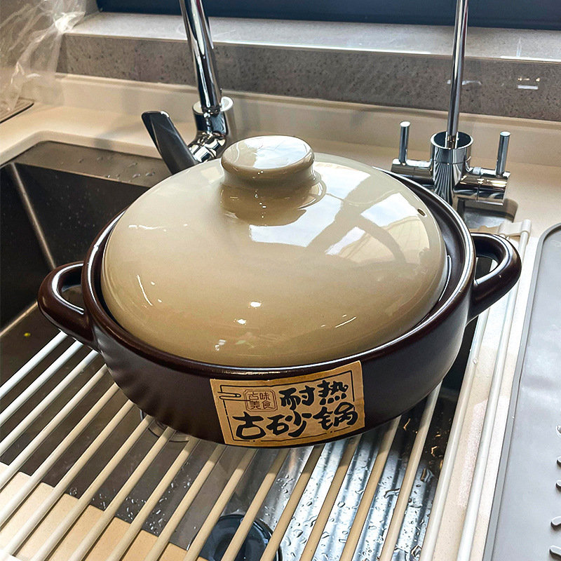 Кастрюля для запекания для газовой плиты, устойчивая к высоким температурам, для супа и рисовой каши, керамическая, новый стиль