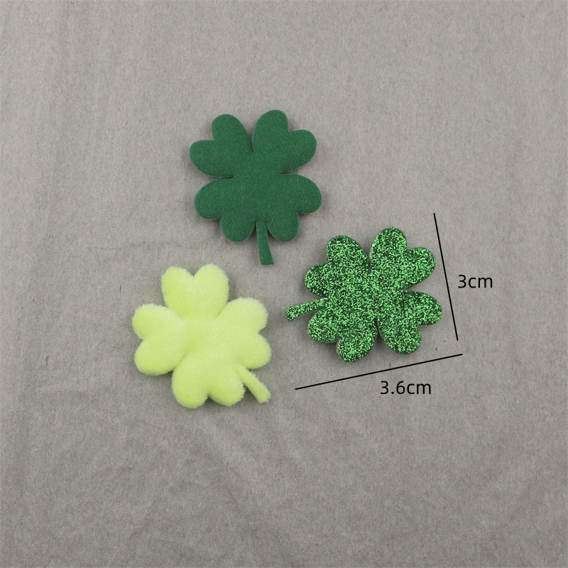 3.6cm Double-sided Cloth Four-leaf Clover Accessories DIY Hair Accessories Accessories Material Holiday Decoration Accessories Lucky Grass
