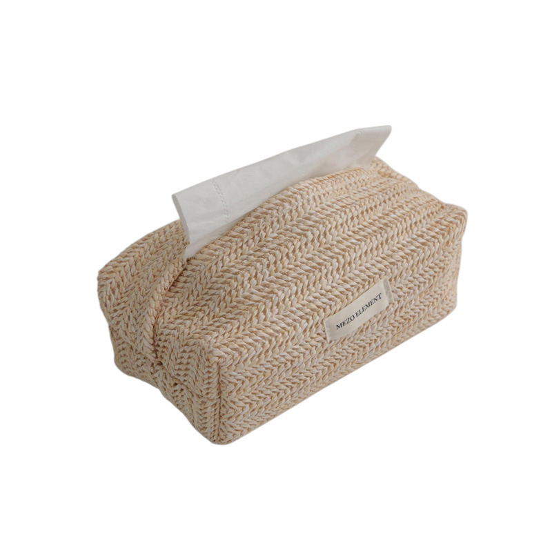 Beautiful Elements Nordic Ins Style Middle Ancient Double-Layer Hand-Woven Tablecloth Paper Box Household Tissue Bag Paper Bag
