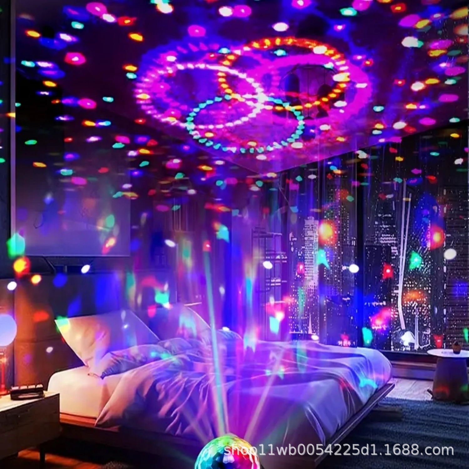 Amazon Special Mu Tk Xiyin Cross-Border Popular Mini Projection Ktv Colorful Atmosphere Rotating Lamp Bedroom Camping Style