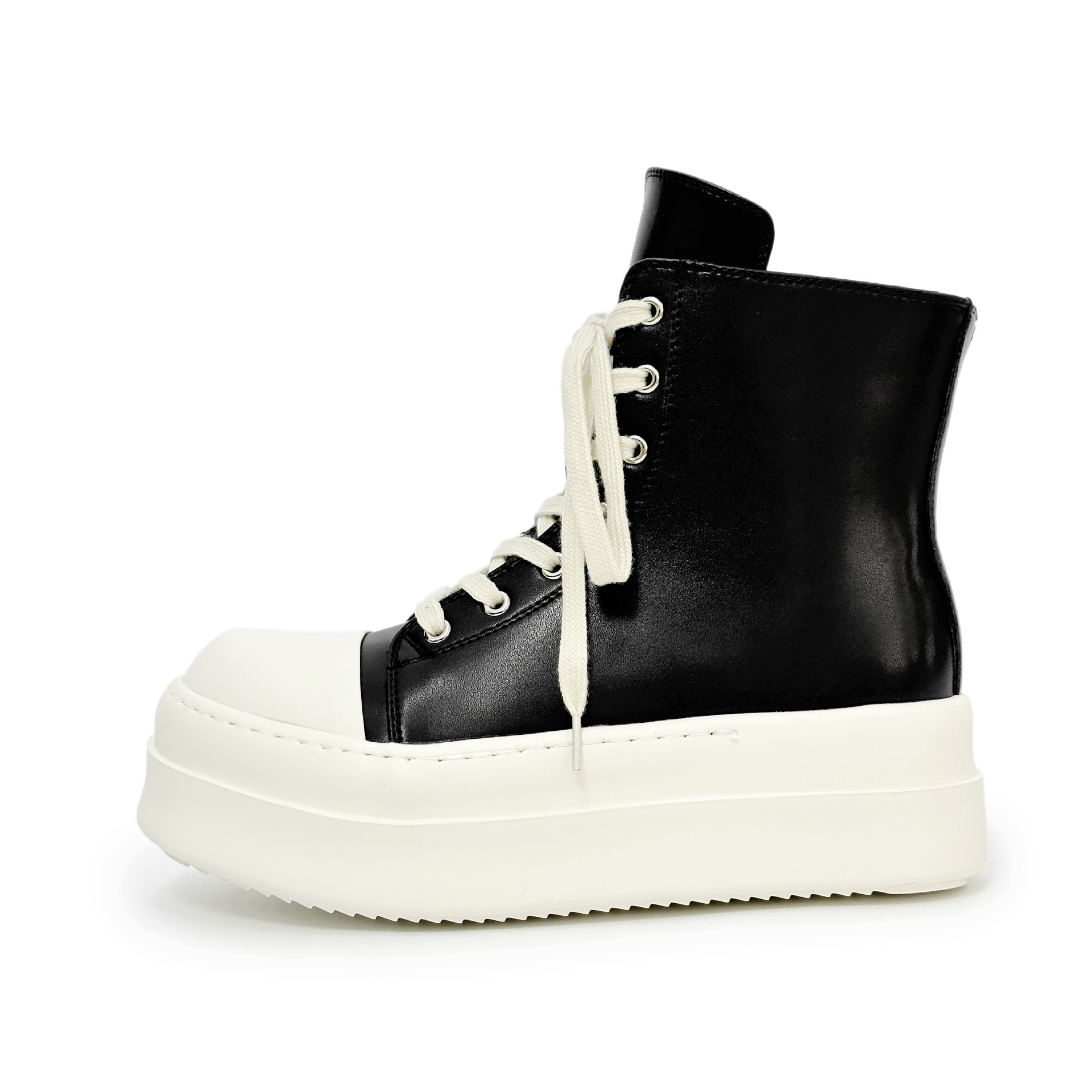 Elevated High Platform High-top Board Shoes Men's Zipper Couple's Canvas Martin Boots American Style High Street Motorcycle Derby Boots for Women