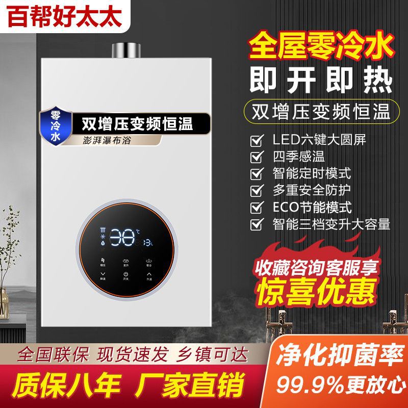 Gas Water Heater Variable Frequency Constant Temperature Supercharged Anti-Freeze Zero Cold Water Forced Exhaust Balanced Household [Manufacturer] Manufacturer