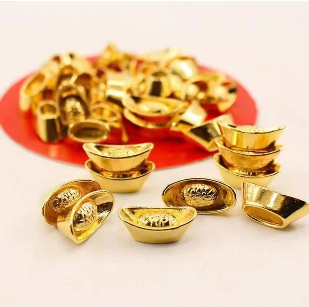 Imitation Brass Creative Home Furnishings Alloy Solid Small Ingot Pressure Cylinder Decoration Gold-Plated Exquisite Alloy Ingot Wholesale