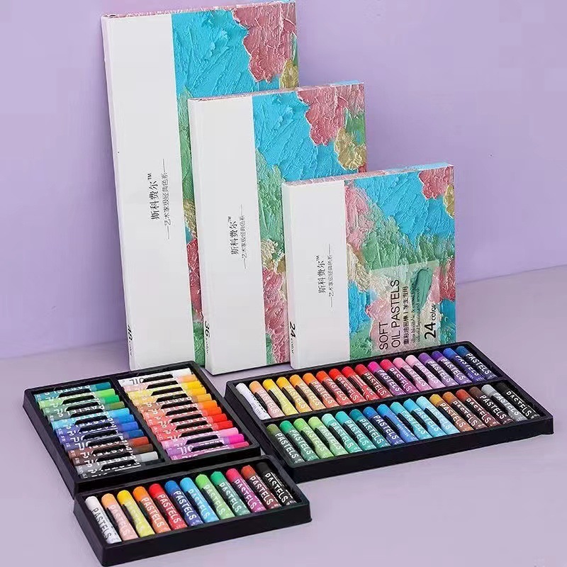 Heavy color soft oil painting stick 12 color 24 color 36 color 48 color painting crayon children's kindergarten graffiti factory wholesale