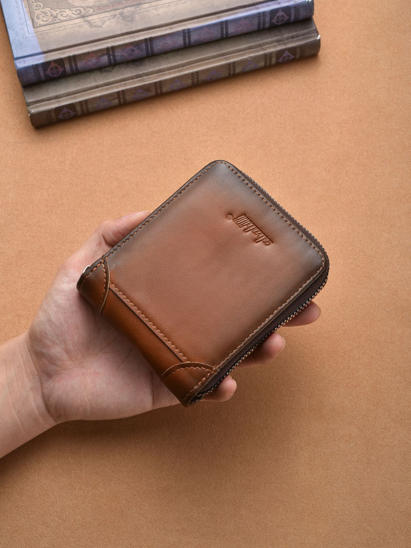 New Men's Wallet Cross-Border Pu Zipper Color Multi-Card Slot Casual Retro Large-Capacity Coin Purse Source Factory