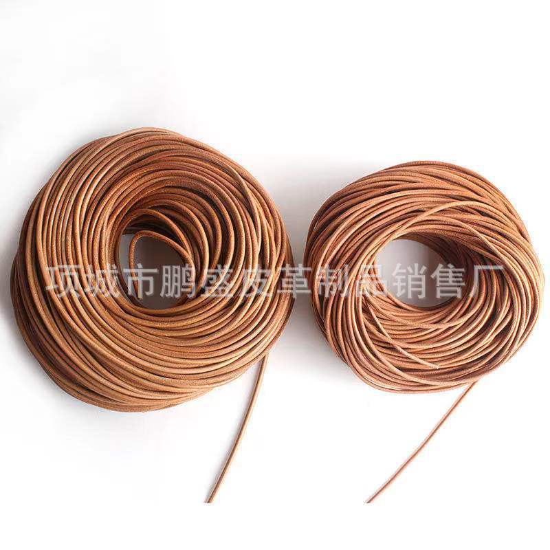 Round cowhide rope various specifications 3mm5mm leather cowhide rope creative diy accessories rope manufacturers wholesale
