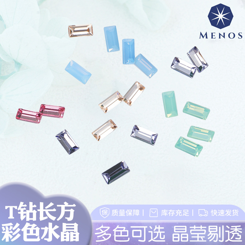Custom K9 Pointed-Back T-Shaped Rhinestones Glass Nail Art Decoration Accessories Mixed Batch Imitation Czech Imitation Hua Zi Special-Shaped Rhinestones Sparkling Rhinestones