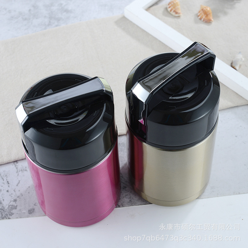 Direct Supply Large Capacity 304 Stainless Steel Vacuum Braised Pot Household Student Braised Pot with Handle Portable Thermos Cup