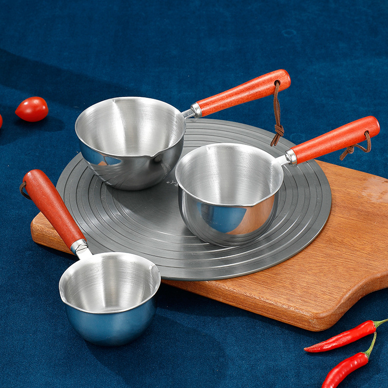 316 Stainless Steel Oil Splashing Pot Household Supplementary Food Milk Pot Kitchen Hot Oil Pot for Oil Boiling Mini Oil Splashing Pot