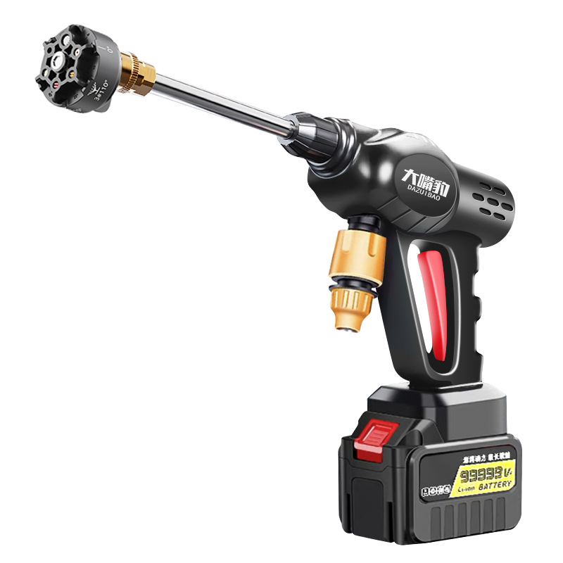 Wireless high-pressure car washing machine car washing household water gun portable rechargeable powerful lithium battery cleaning booster artifact