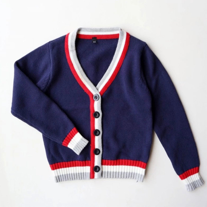 Children's Sweater British Style Sweater Primary and Secondary School Students' School Uniform Knitted Sweater Kindergarten Garden Clothes