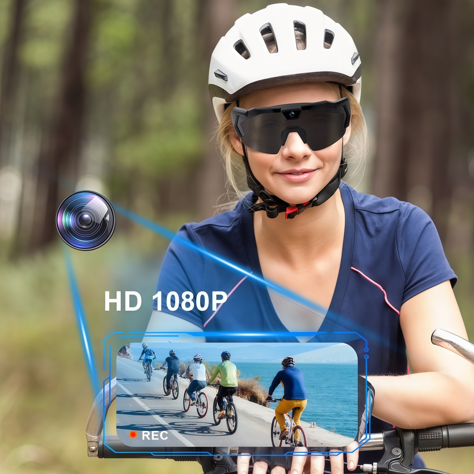 Filming New Sunglasses, Glasses, Camera, Dv, Sports Recording, Photography, Video Recording, Smart Outdoor Cycling Recorder
