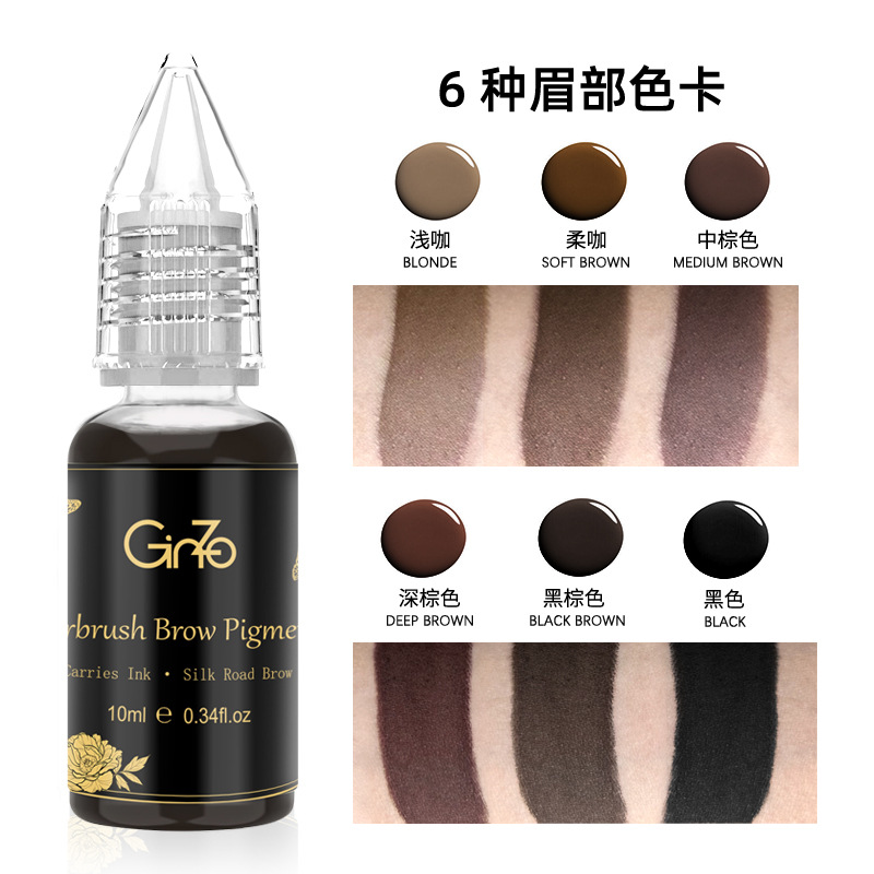 Temporary Spray-Painted Eyebrow Color Material, Temporary Disposable 6-Color Waterproof and Sweat-Proof Artificial Non-Discoloring and Easy-To-Color Color Material
