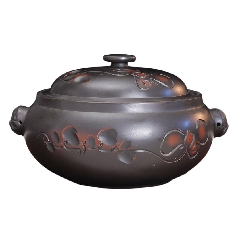 New Style Yunnan Jianshui Purple Pottery Steam Pot Chicken Steamer Household Anhydrous Steam Pot Gas Pot Chicken Ceramic Multi-Layer Night Sweat Pot
