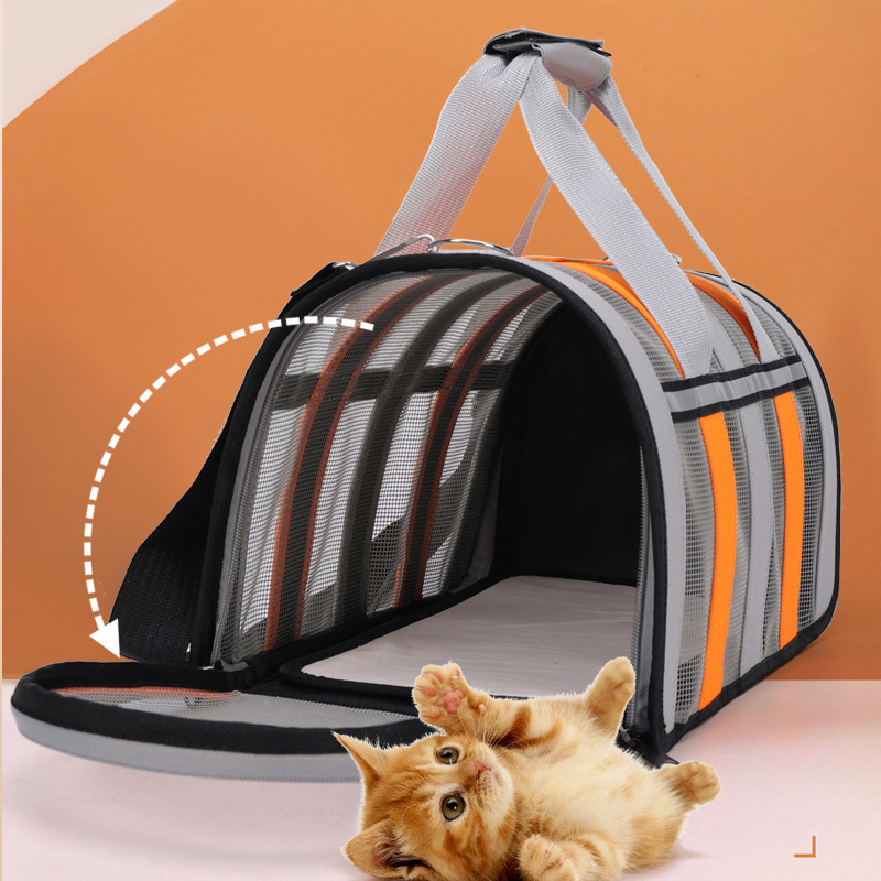 New Cat Bag Outgoing Portable Crossbody Bag Portable Pet Cat Bag Outgoing Portable Breathable Folding Dog Take-out Bag