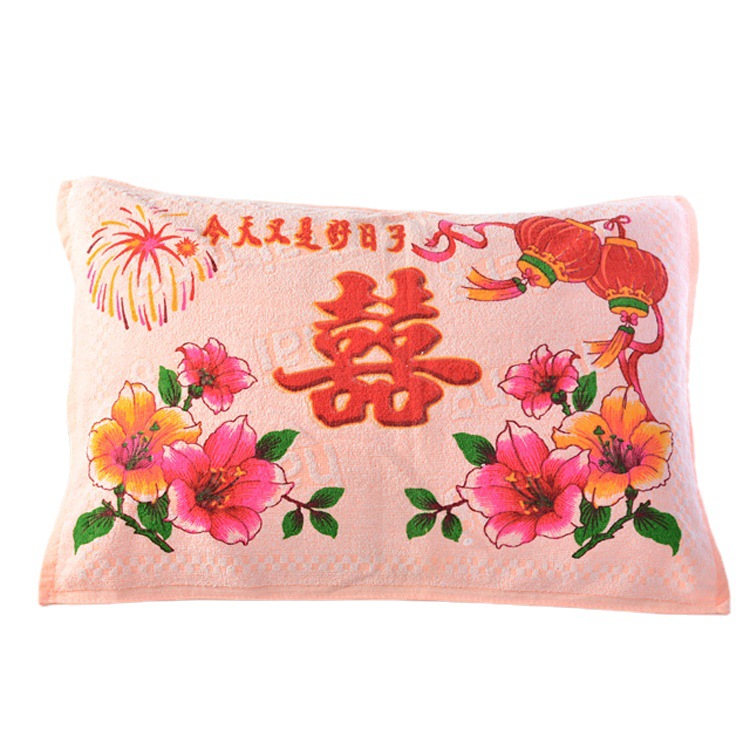 Factory direct supply student pillow towel cotton cut velvet printing school pillow towel wedding gift pillow towel wholesale