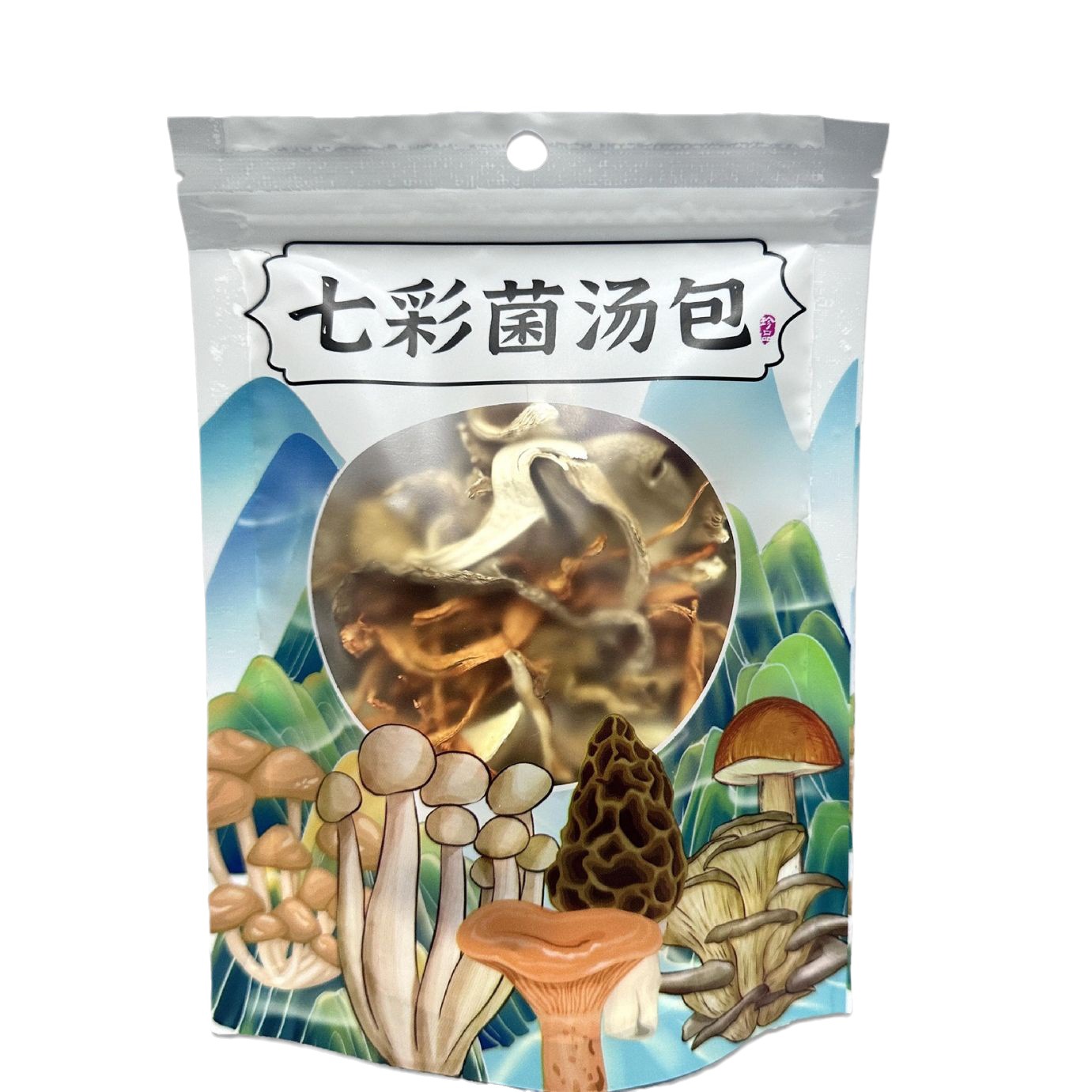 Mushroom soup bag wholesale shake fast live broadcast with colorful mushroom soup bag dry goods morel mushroom soup bag on behalf of the hair