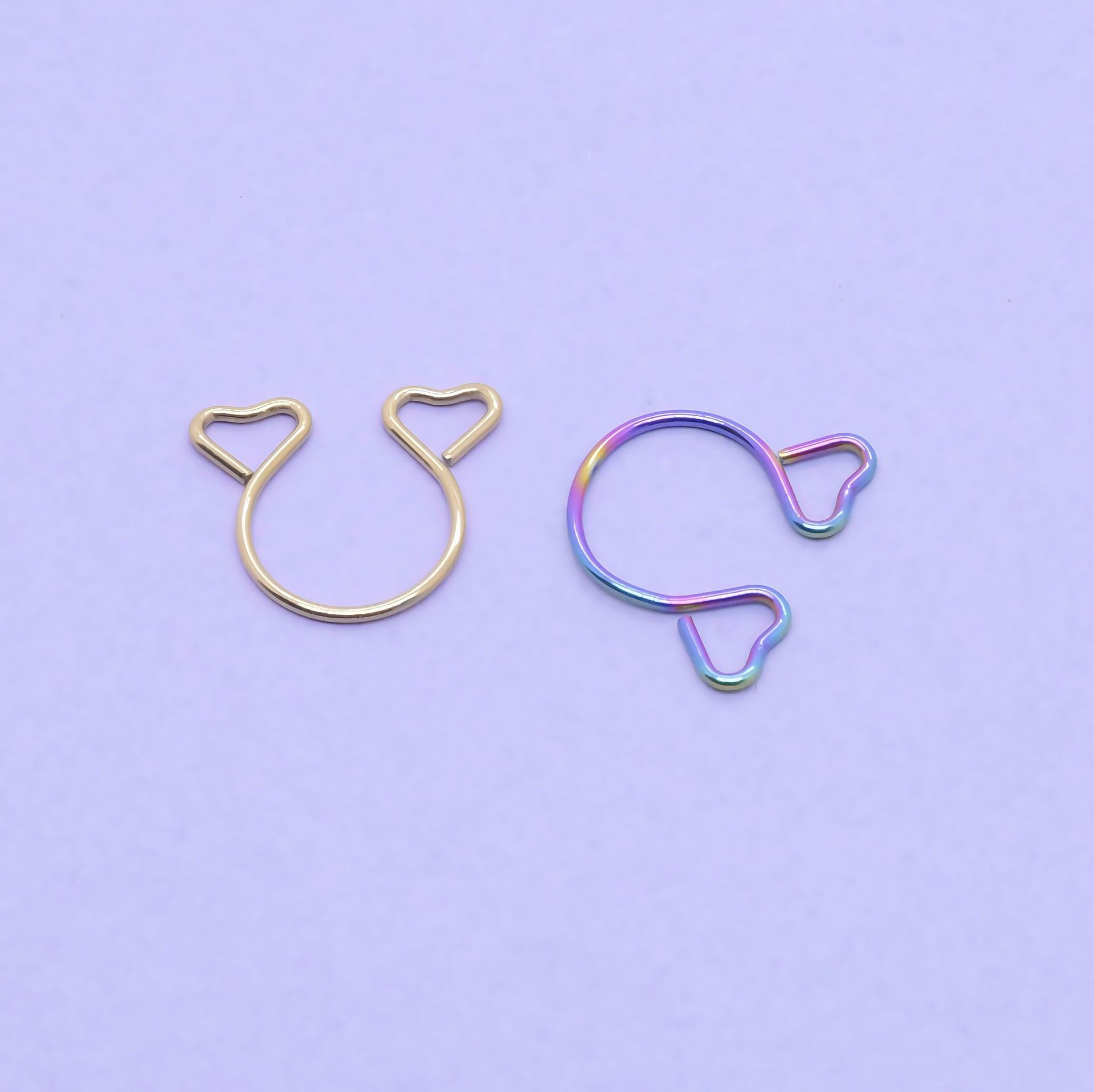 Factory Direct Sale Amazon Stainless Steel Heart Nipple Clamps Creative Sweet Body Piercing Jewelry in Stock Fashionable Ol