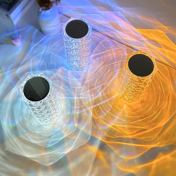 Cross-border New Rose Atmosphere Lamp Charging Decorative Table Lamp Bedside Advanced Sense Creative Nightlight Charging and Insertion Dual-purpose