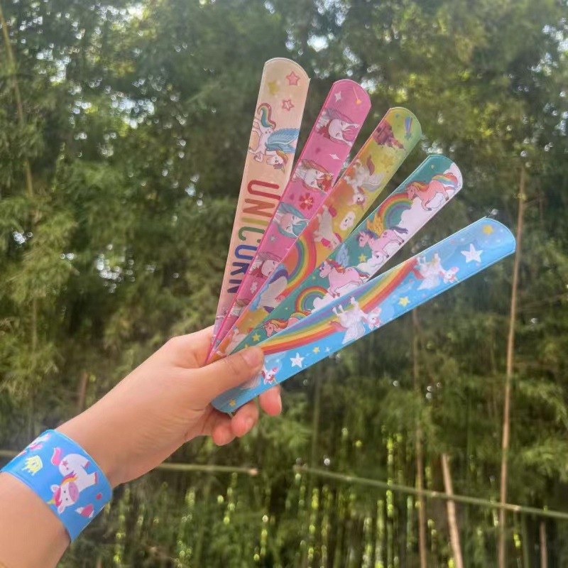 New Unicorn Snap Circle Rainbow Unicorn Clap Circle Children's Party Decoration Bracelet Holiday Gift