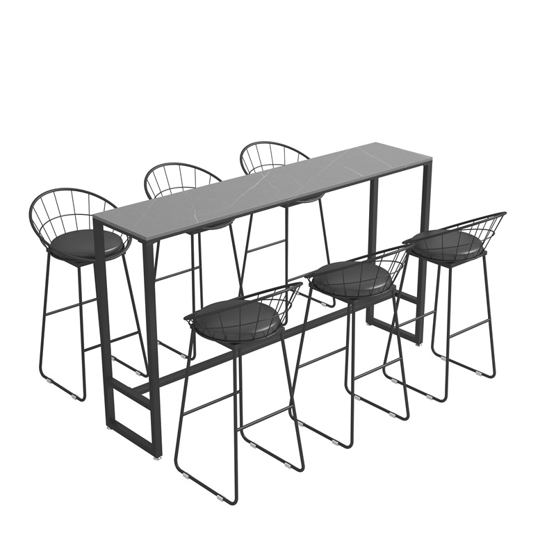 Gmby-3025 Bar Chair Nordic Wrought Iron Bar Counter Wall-Mounted Bar Table Rock Slab Bar Table Light Luxury Long High Stool Home