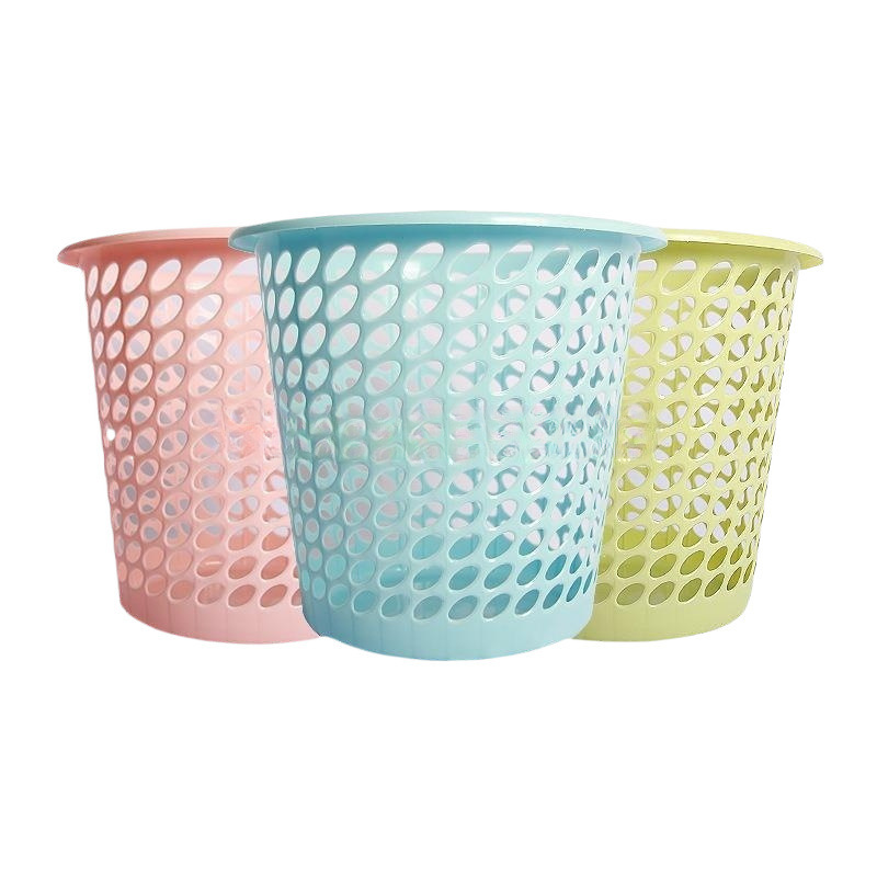 Simple Bathroom Living Room Plastic Trash Can Wholesale Hollow Trash Basket Paper Basket Five Yuan Store Small Commodities Wholesale
