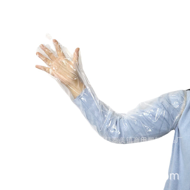 Plastic Manufacturers Produce Disposable Long Arm Gloves with Elastic Bands, Waterproof and Protective, for Household and Veterinary Use, Made of Pe for Livestock