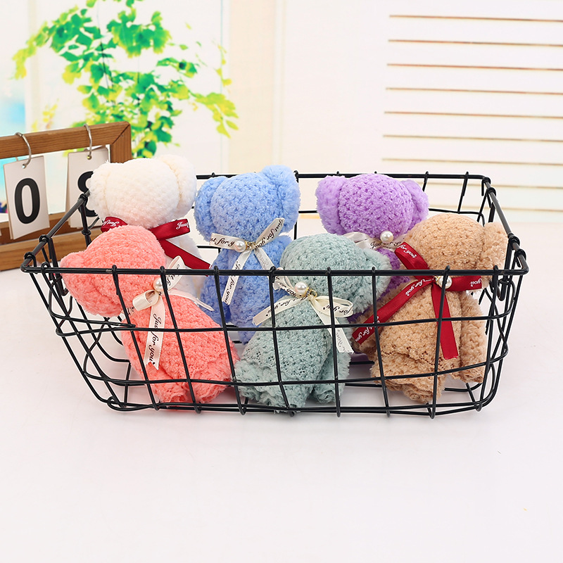Coral fleece pineapple pearl bear towel hand gift small gift opening birthday gift wedding gift towel