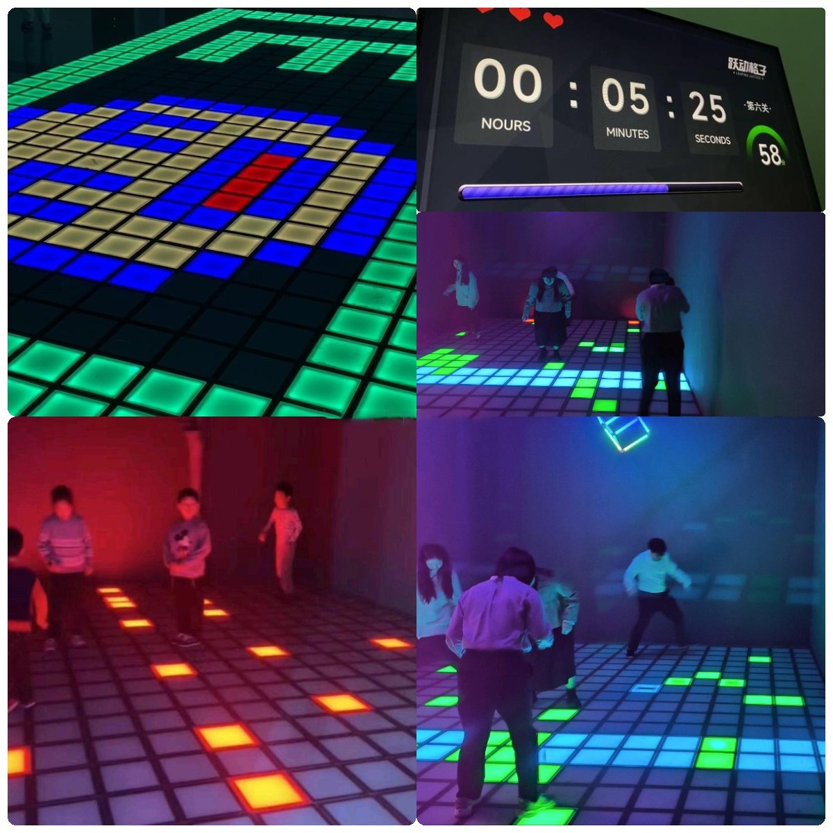 Square Light Interactive Foot Pedal Led Floor Light Indoor Sensor Jumping Grid Game Light Interactive Game Rgb