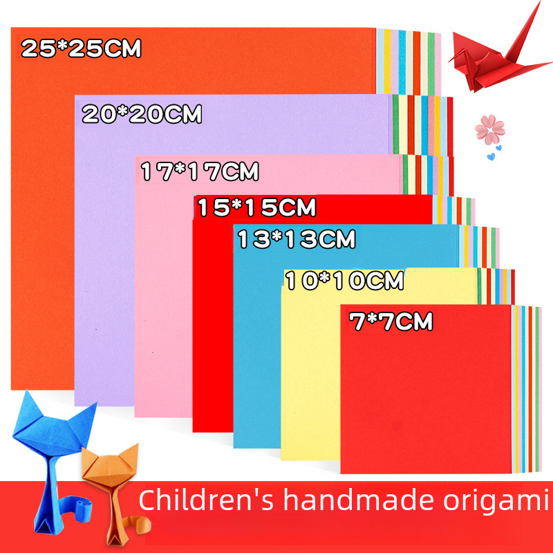 Origami Square, Origami Paper Crane, Origami Colored Paper, Multi-Size Paper-Cut Colored Paper, Origami Handmade Colored Paper Wholesale