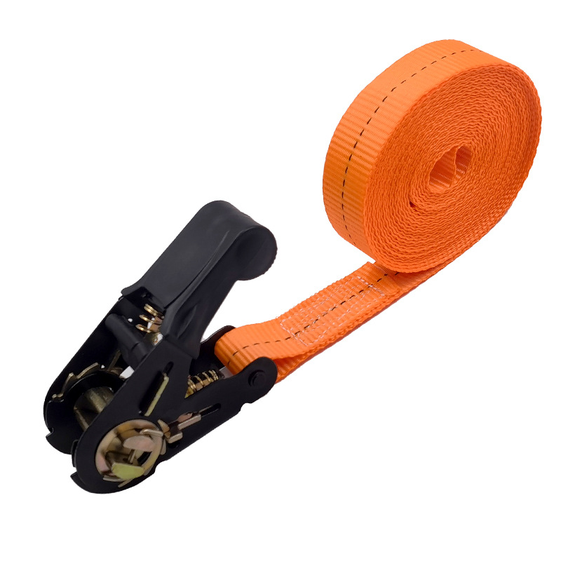 rubber-wrapped tensioner ratchet cargo tightening chain car motorcycle luggage rack fastening belt polyester