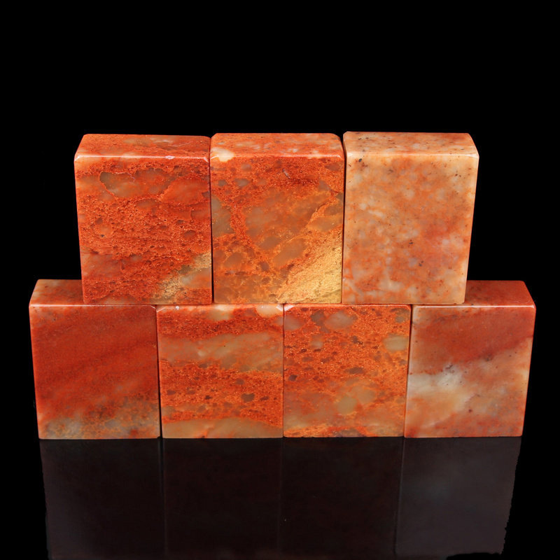 Natural Shoushan Stone Flat-Shaped Seal, Leisure Stamp Stone Wholesale, Gold and Stone Seal Carving Practice Stone 2*4*5