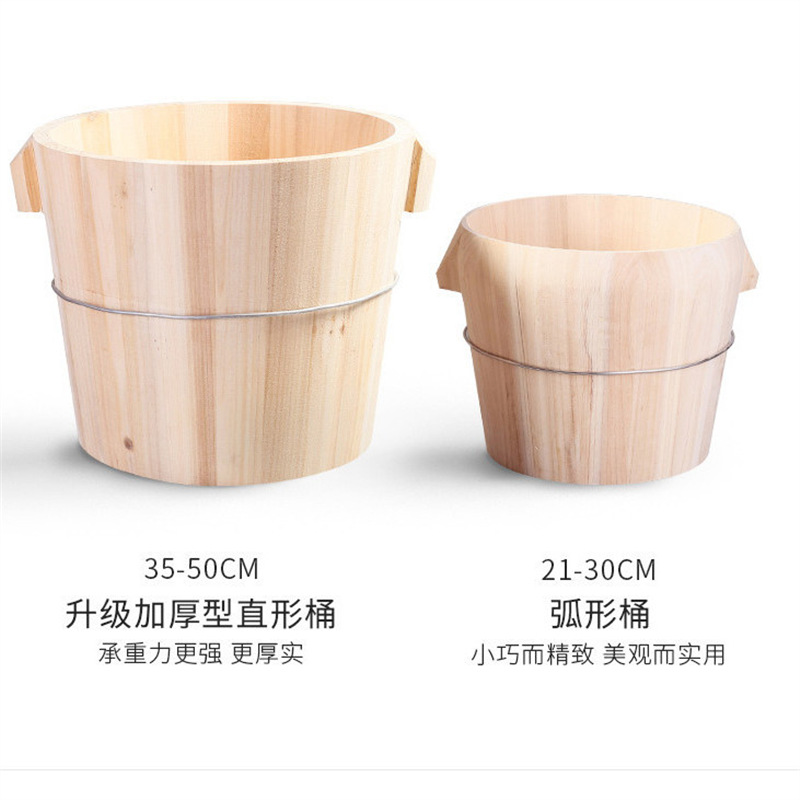 Wooden Barrel Rice Wood Steamed Rice Rice Bucket Household Fir Commercial Wooden Barrel Steamer Special Wooden Rice Bucket Steamed Rice Wooden Bucket Household