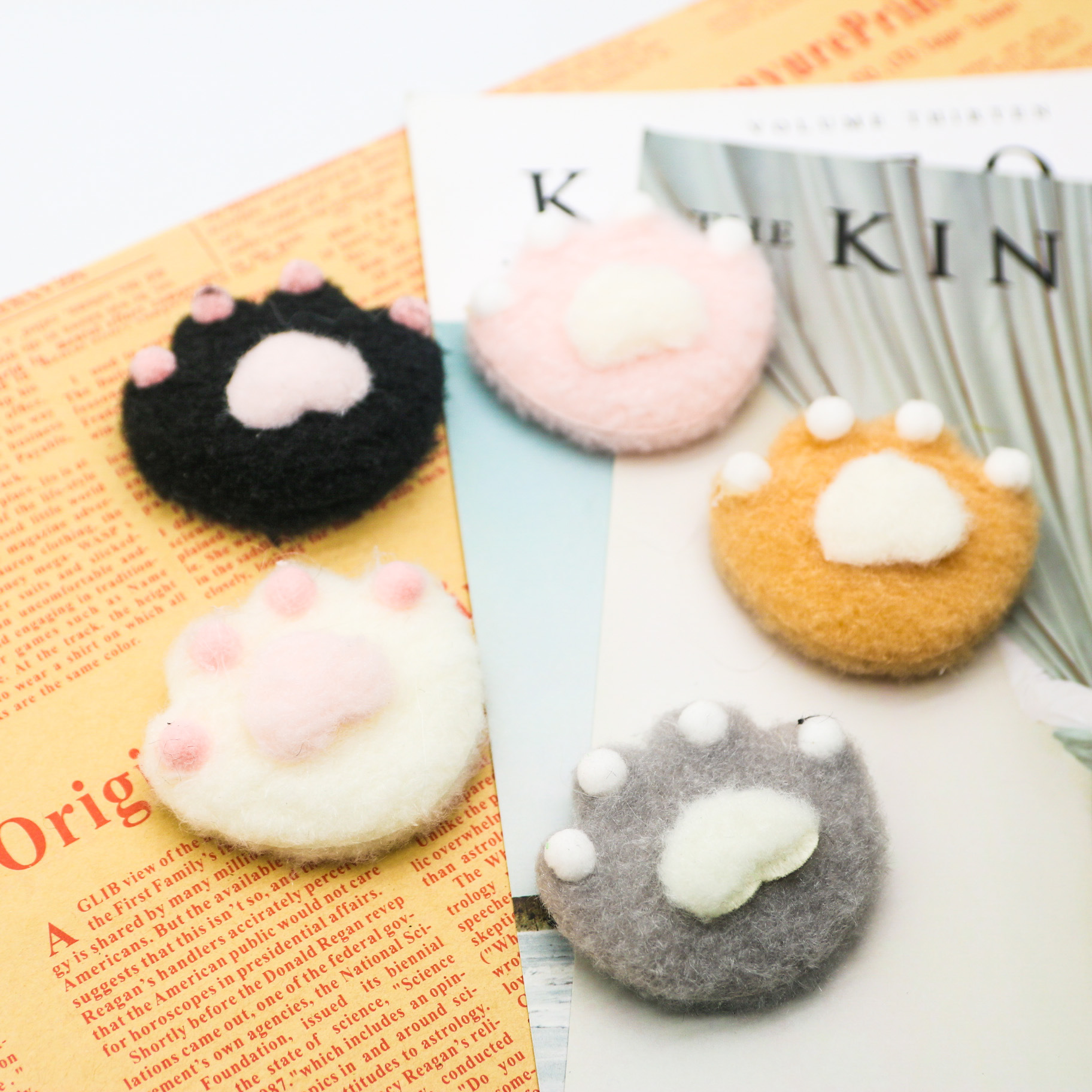 Plush Cat Paw Without Clip Cartoon Bear Paw DIY Accessories Scarf Hat Hairpin Material Super Soft Short Plush