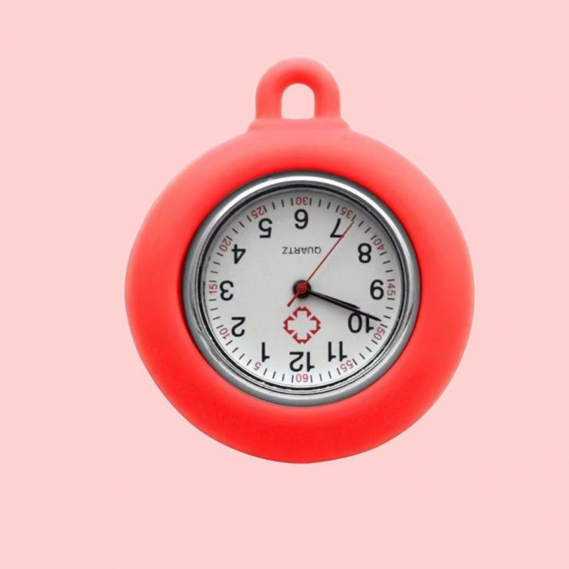 Hot Selling round silicone nurse watch student exam cute hanging watch simple nurse chest pocket watch quartz watch wholesale