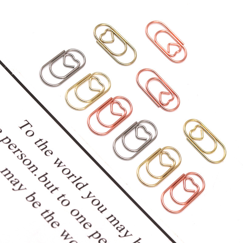 Cross-Border Colorful Love Paper Clips Wholesale Creative Colorful Macaron Paper Clips Water Drop Special-Shaped Mini Paper Clips