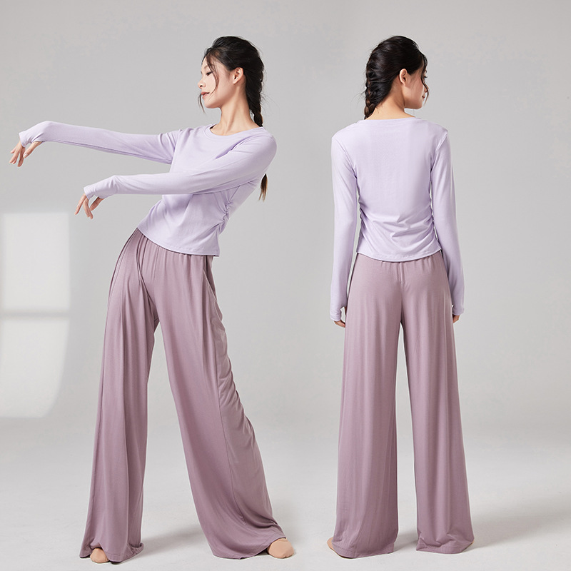 Dance Clothing for Women, Adult Body Training Clothing, Modern Dance Clothing, Ballet Practice Clothing, Round Neck Slimming Look Classical Dance Clothing