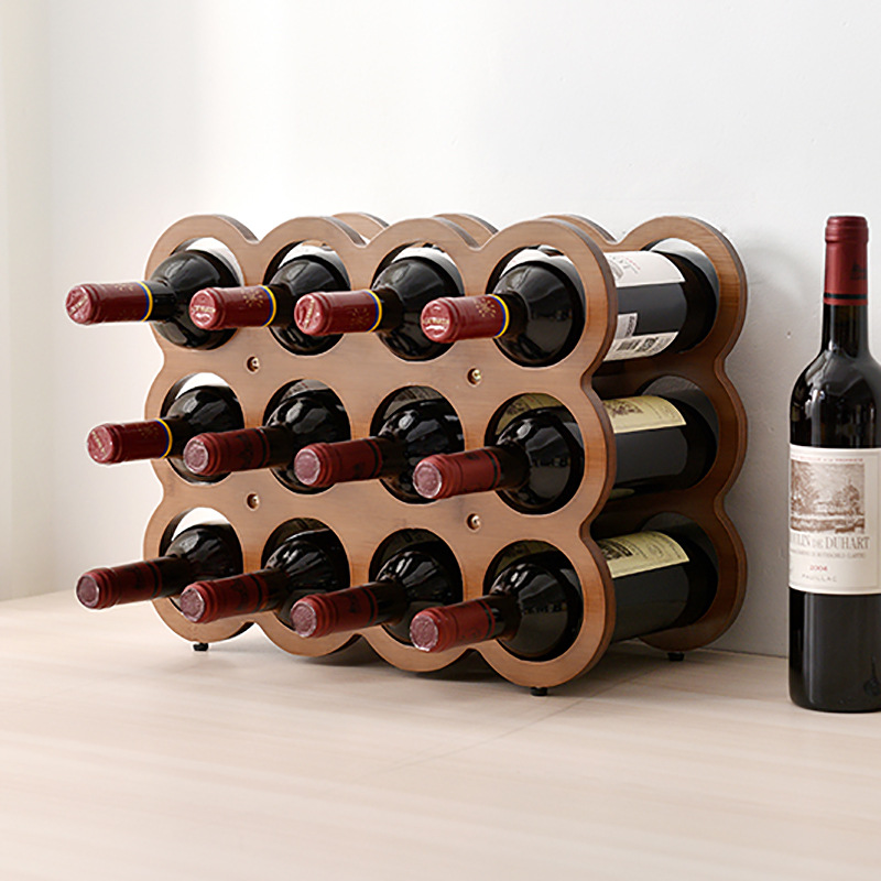 Xiaozhujiang Creative Wine Rack Home European Red Wine Wine Storage Rack Countertop Wine Rack Plaid Ornament Home