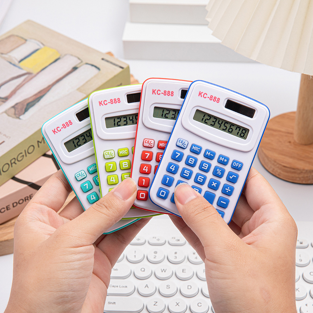 Cross-Border Popular Mini Handheld Calculator Colorfulful Macaron Cute Cartoon Logo Printing Primary School Student Gift