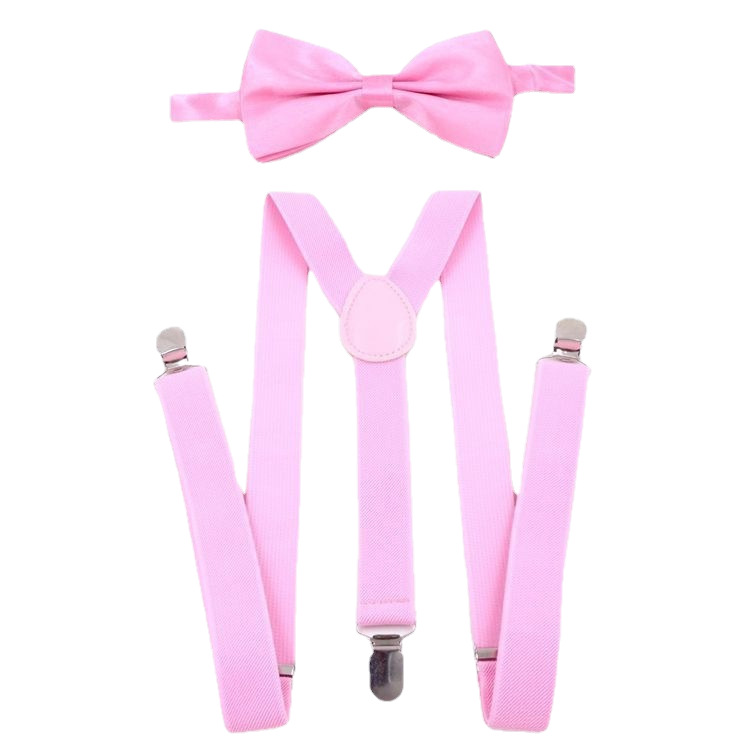 Spot Performance Suspender Pants Clip Bow tie Suspender Suit Middle Children Adult Men Women Suspender Photography Pure Black
