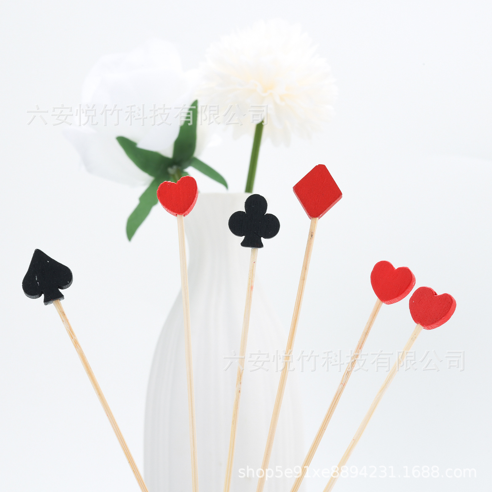 Playing Card Fruit Picks Party Supplies Decorative Picks Cocktail Picks Flower Picks Bamboo Picks Shucheng Cross-Border Hot-Selling Disposable