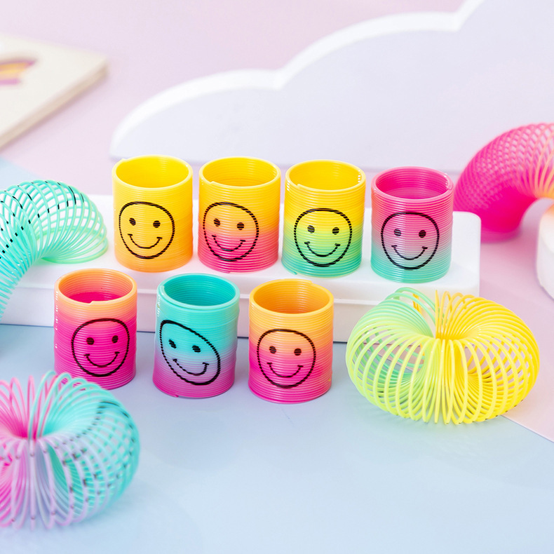 Mini Smiley Rainbow Circle Children's Cartoon Spring Circle Stacking Circle Magic Kindergarten Activity Small Gift 2 Yuan Play